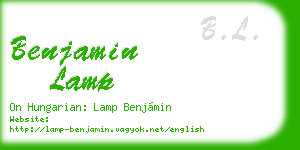 benjamin lamp business card