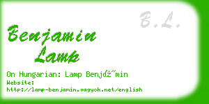 benjamin lamp business card